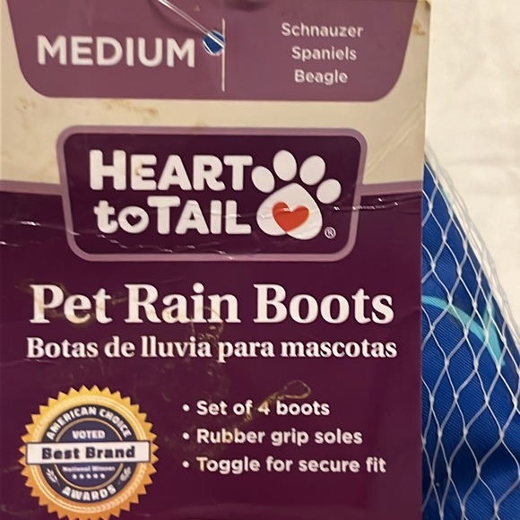 NWT Dog Rain Boots Size Medium Rubber Ducky Boots Set of 4 Toggle Rubber Grip - Picture 3 of 5